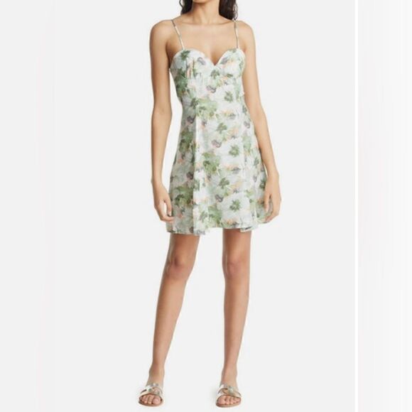 En Saison Green Floral Mini Dress NWT - Picture 1 of 6